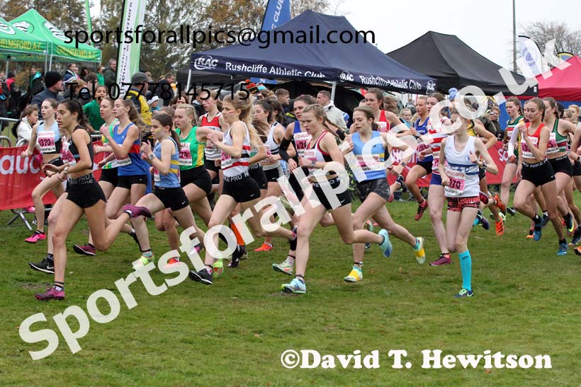 Womens under-17s 2021 National Cross Country Relays, Berry Hill Park, Mansfield. Photo: David T. Hewitson/Sports for All Pics